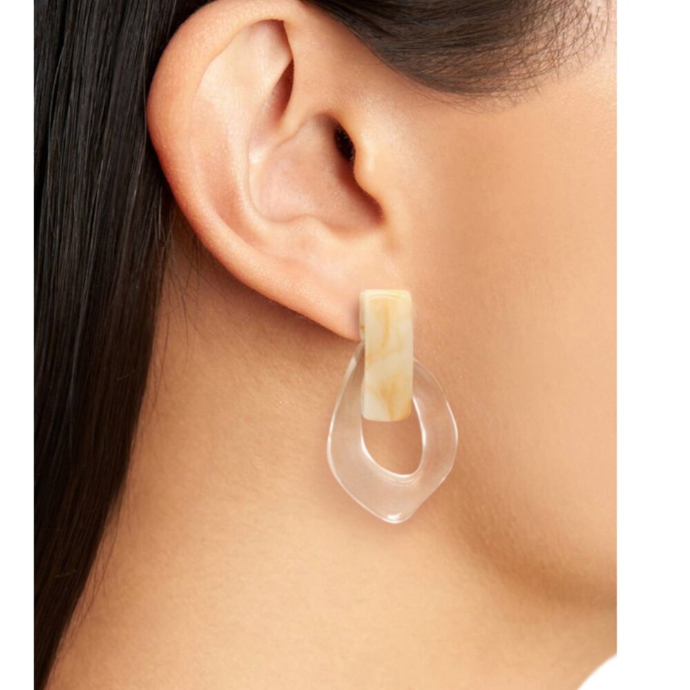 Clear Acrylic "Chain" Stud Drop Earrings